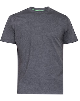 D555 Big &amp; Tall Flyers Premium Weight Combed Cotton Crew Neck T-Shirt - Charcoal