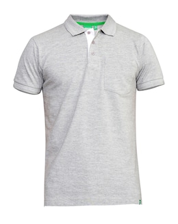 D555 Big &amp; Tall Grant Fully Combed Pique Polo Shirt with Pocket - Grey