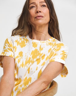 Longline Short Sleeve Curved Hem Top