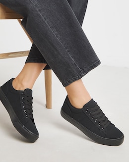 Ryder Lace Up Canvas Trainer - Wide Fit (E)