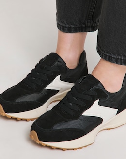 Akira Suede Retro Runner Trainer - Wide Fit (E)