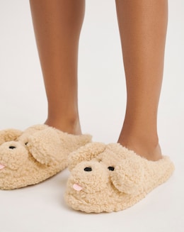 Vinny Dog Novelty Mule Slippers Wide Fit