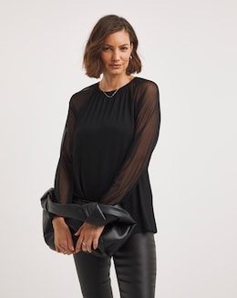 Mesh Raglan Top