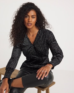 Lurex Stripe Wrap Top