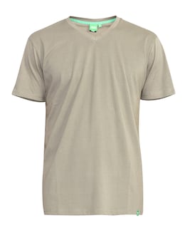 D555 Big &amp; Tall Signature Premium Weight Combed Cotton V Neck T-Shirt - Khaki