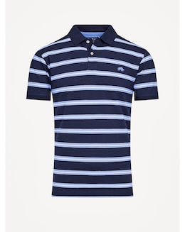 Raging Bull Classic Triple Stripe Birdseye Polo Navy