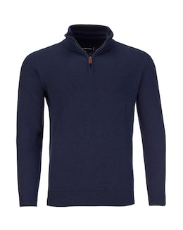 Raging Bull Classic Quarter Zip Cotton/Cashmere Knit Navy
