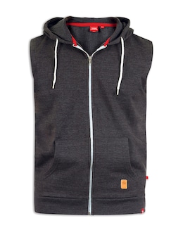 D555 Big &amp; Tall Blake Sleeveless Fleece Hoody - Charcoal