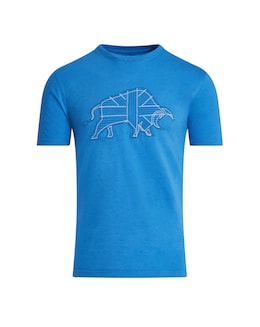 Raging Bull Stitch Embroidery Bull T-Shirt Teal