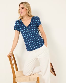 Fatface Lena Linen Mini Spot Top