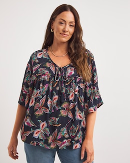 Joe Browns Navy Multi Beautiful Butterflies Top