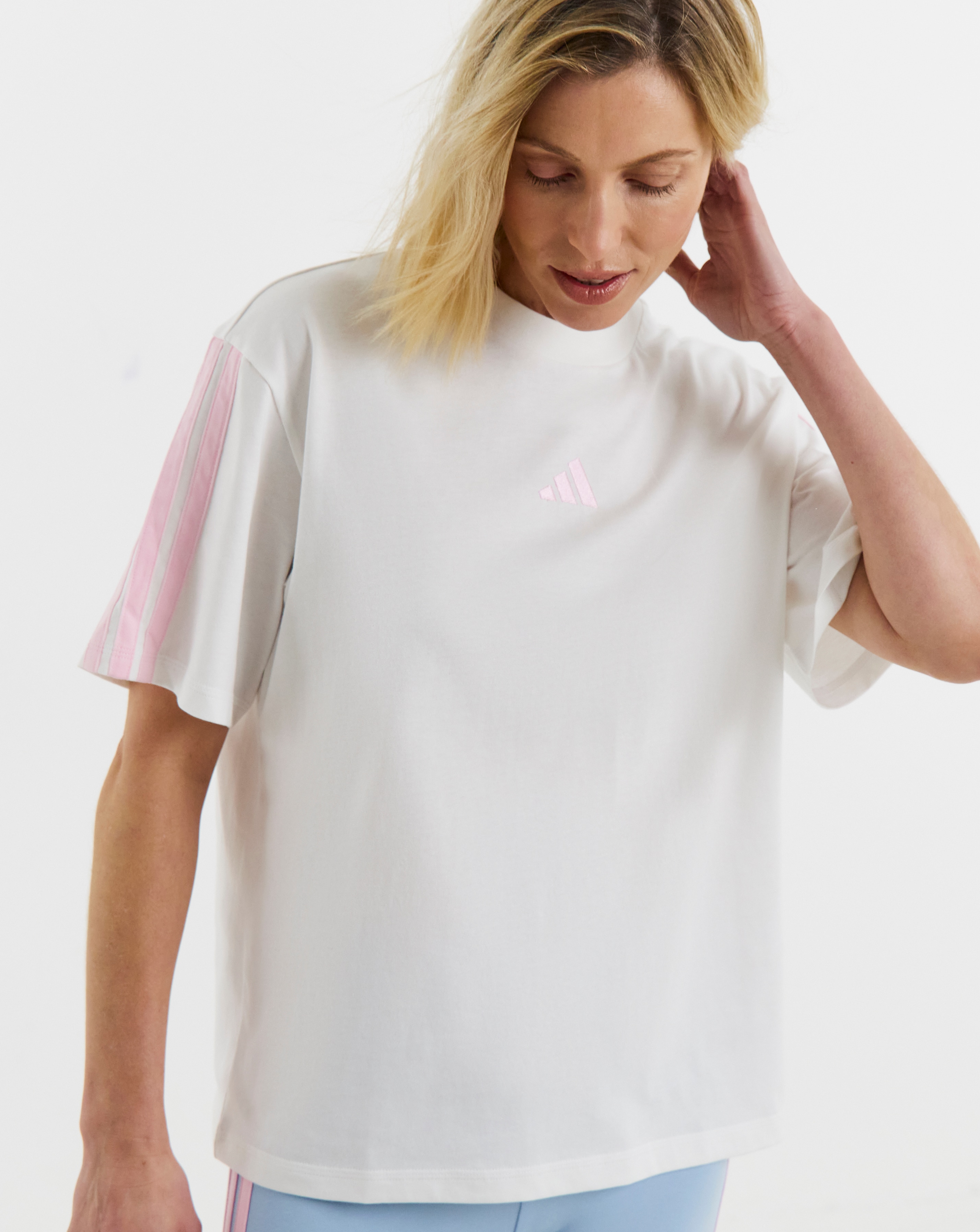 New In - Adidas 3 Stripe Boyfriend T-Shirt