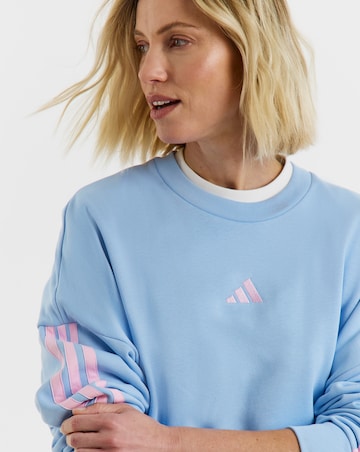 Adidas 3 Stripe Crew Neck Sweatshirt