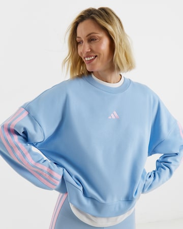 Adidas 3 Stripe Crew Neck Sweatshirt