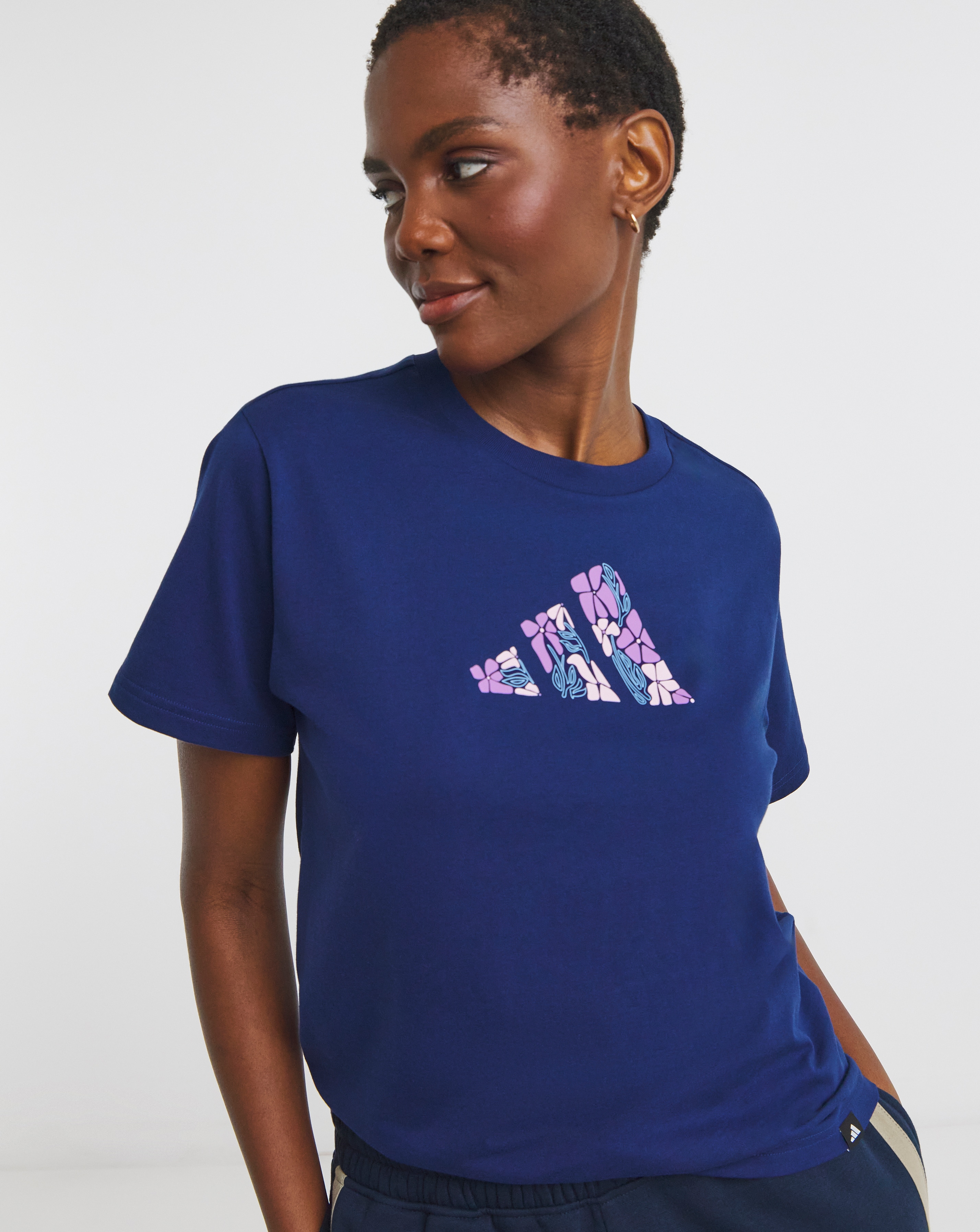 adidas Floral Print Crew T-Shirt