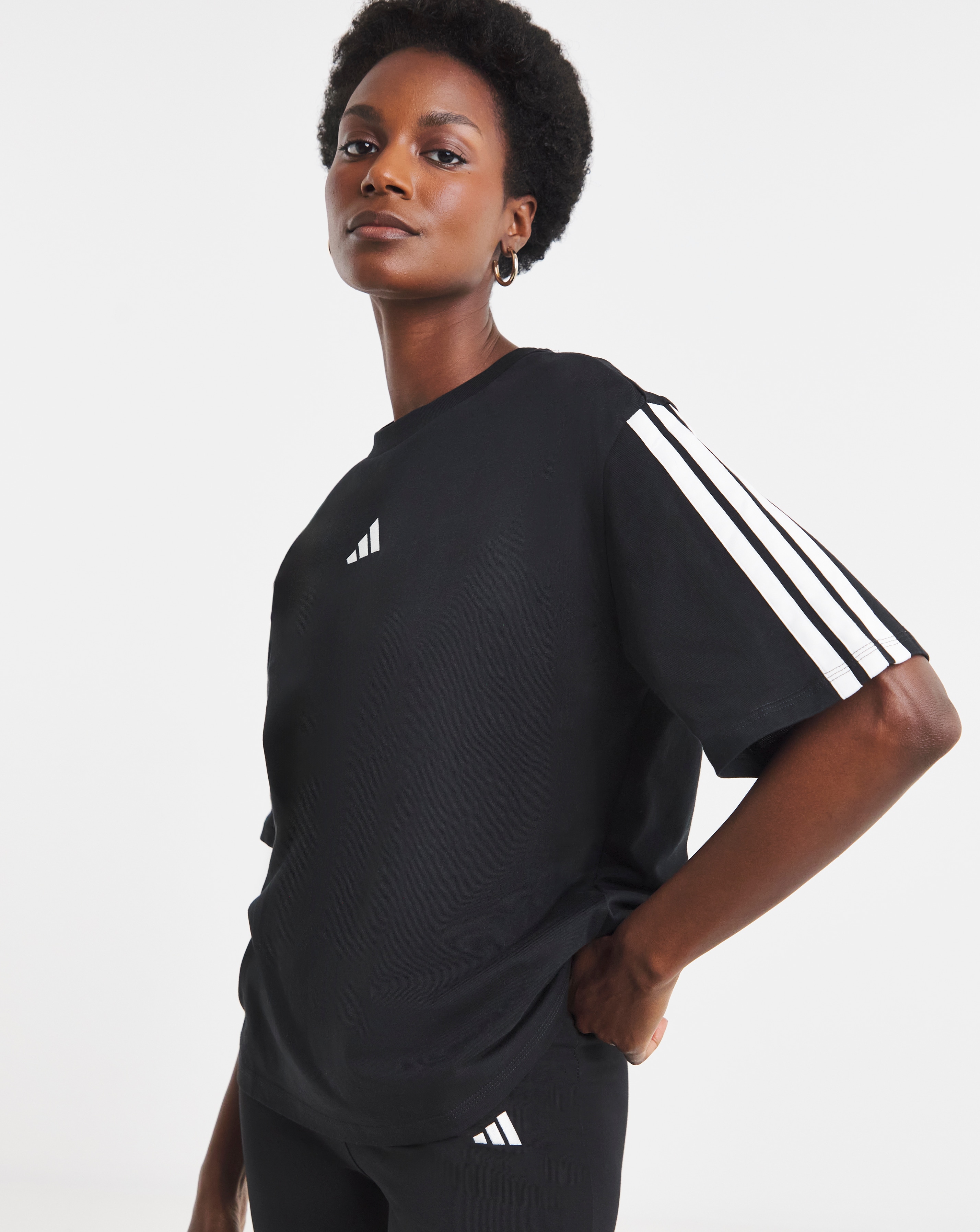adidas 3 Stripes Boyfriend T-Shirt