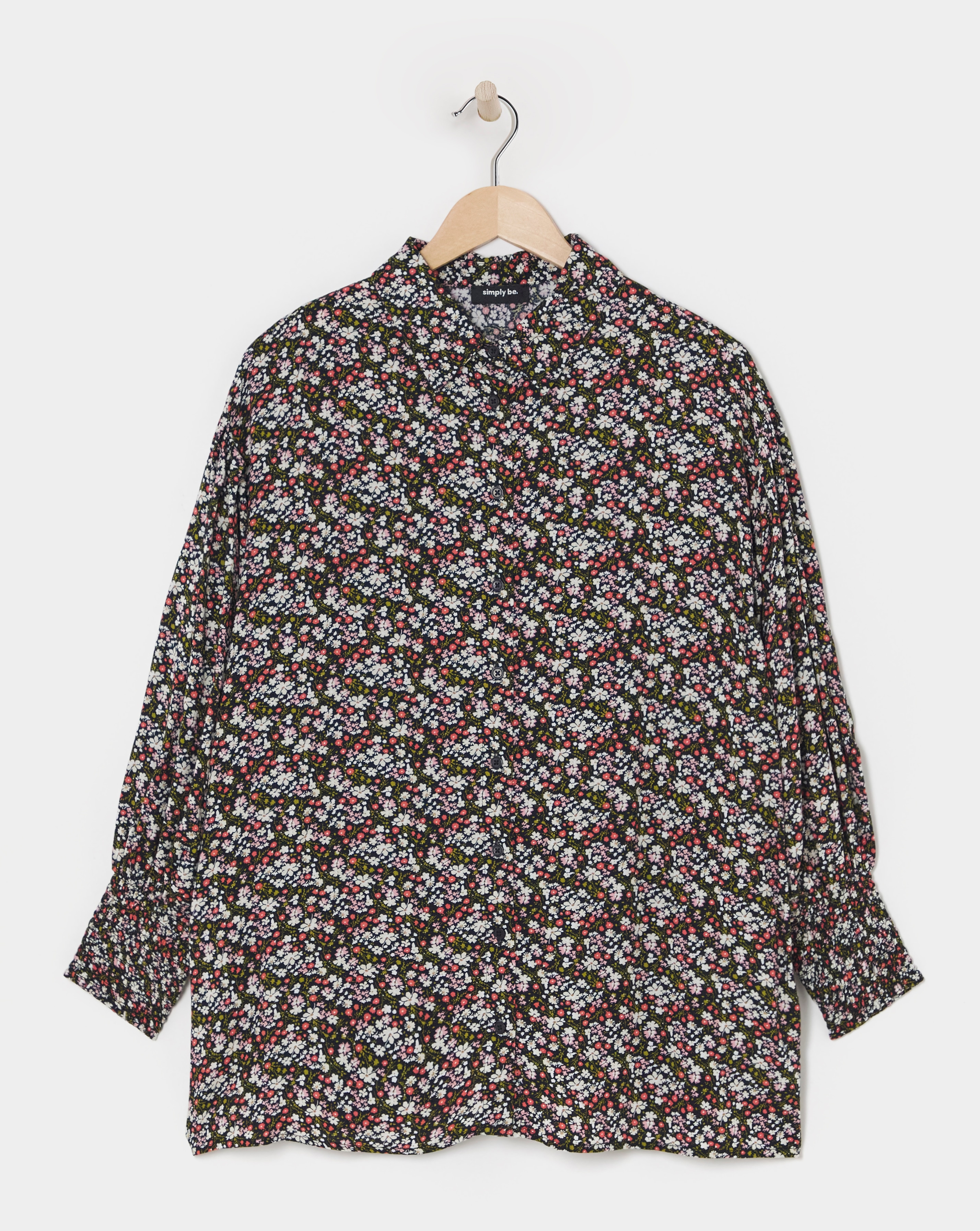 Floral Long Sleeve Dipped Back Shirt