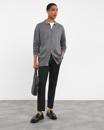 Cashmere Button Through Long Sleeve Polo