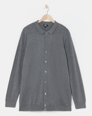 Cashmere Button Through Long Sleeve Polo