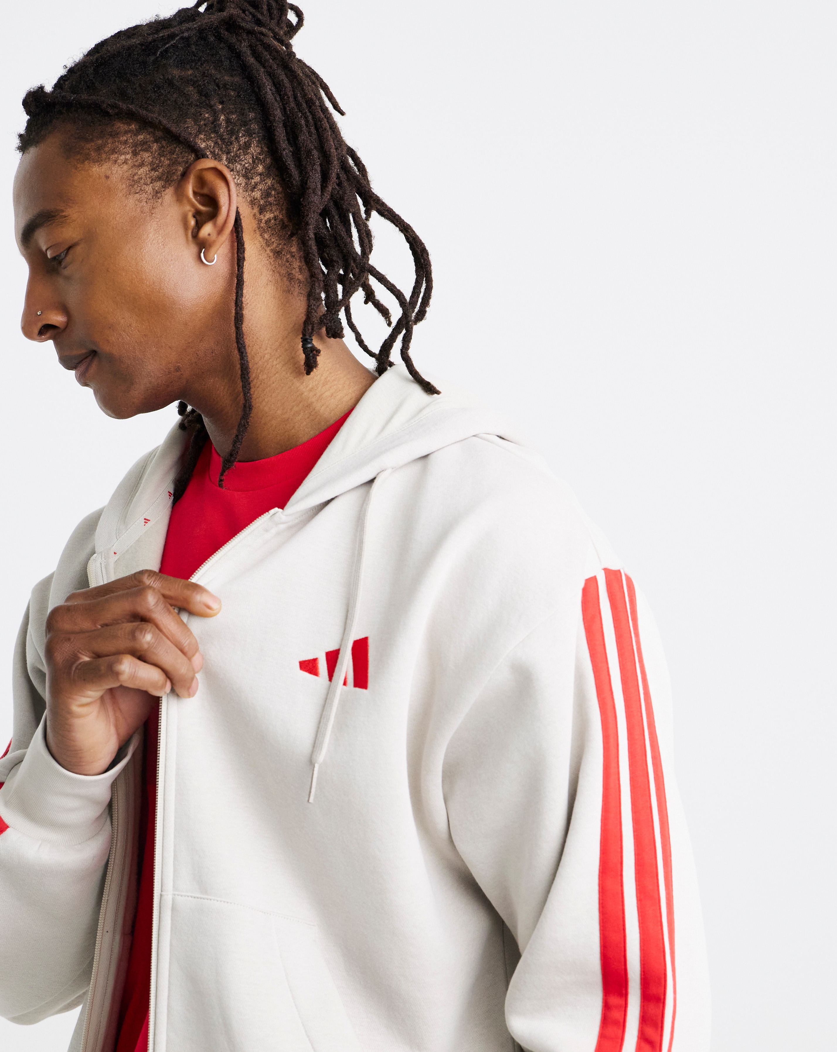 adidas 3 Stripes Fleece Hoodie