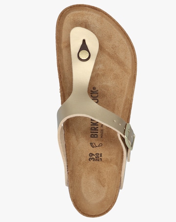 Birkenstock Gizeh Birko Flor Gold Toe Post Sandals Standard Fit