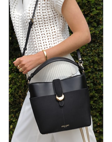 Luella Grey Indra Black Bucket Crossbody
