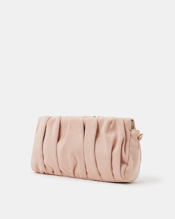 Accessorize Ruched Faux Suede Clutch Bag