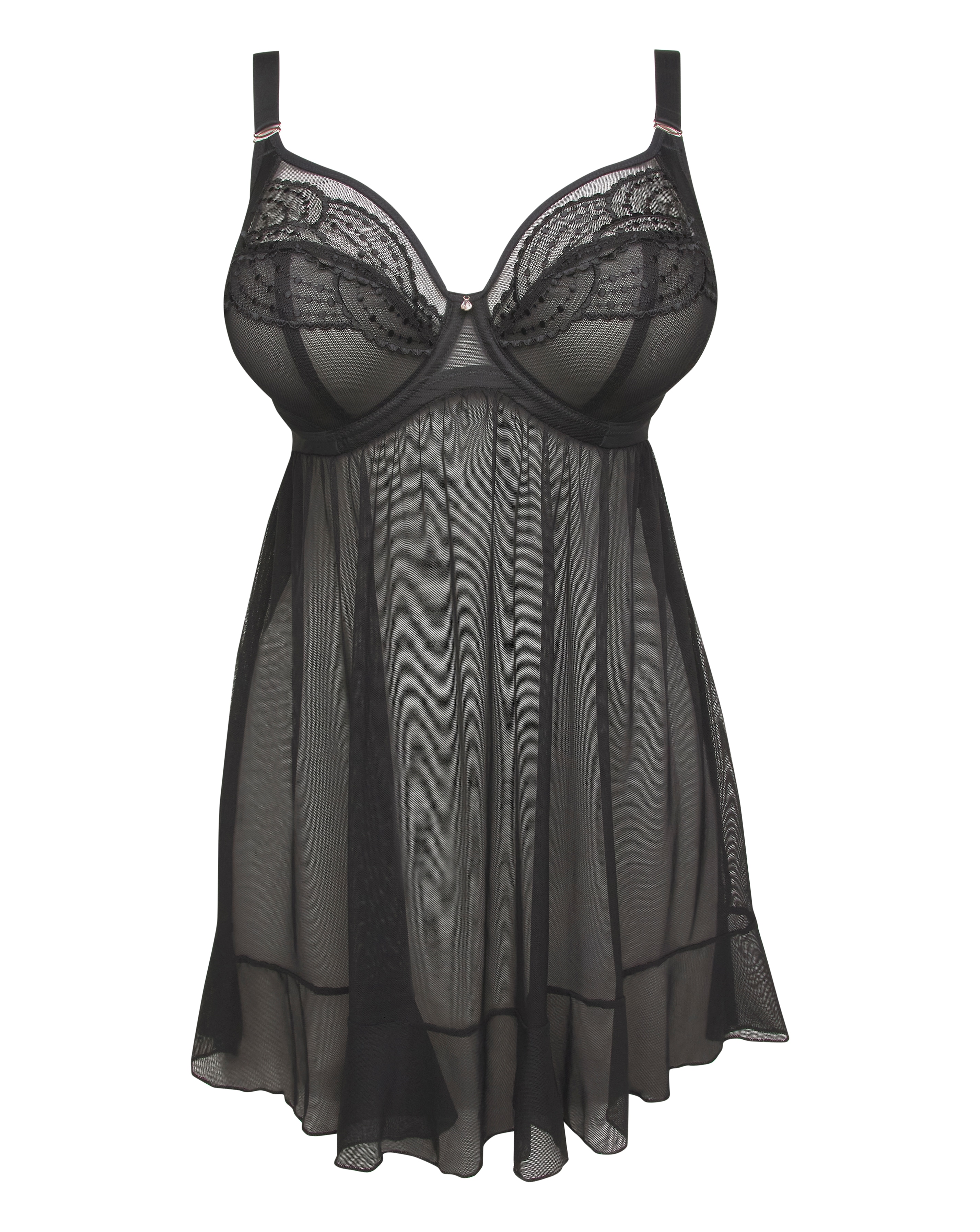 Elomi Priya Plunge Wired Babydoll Black