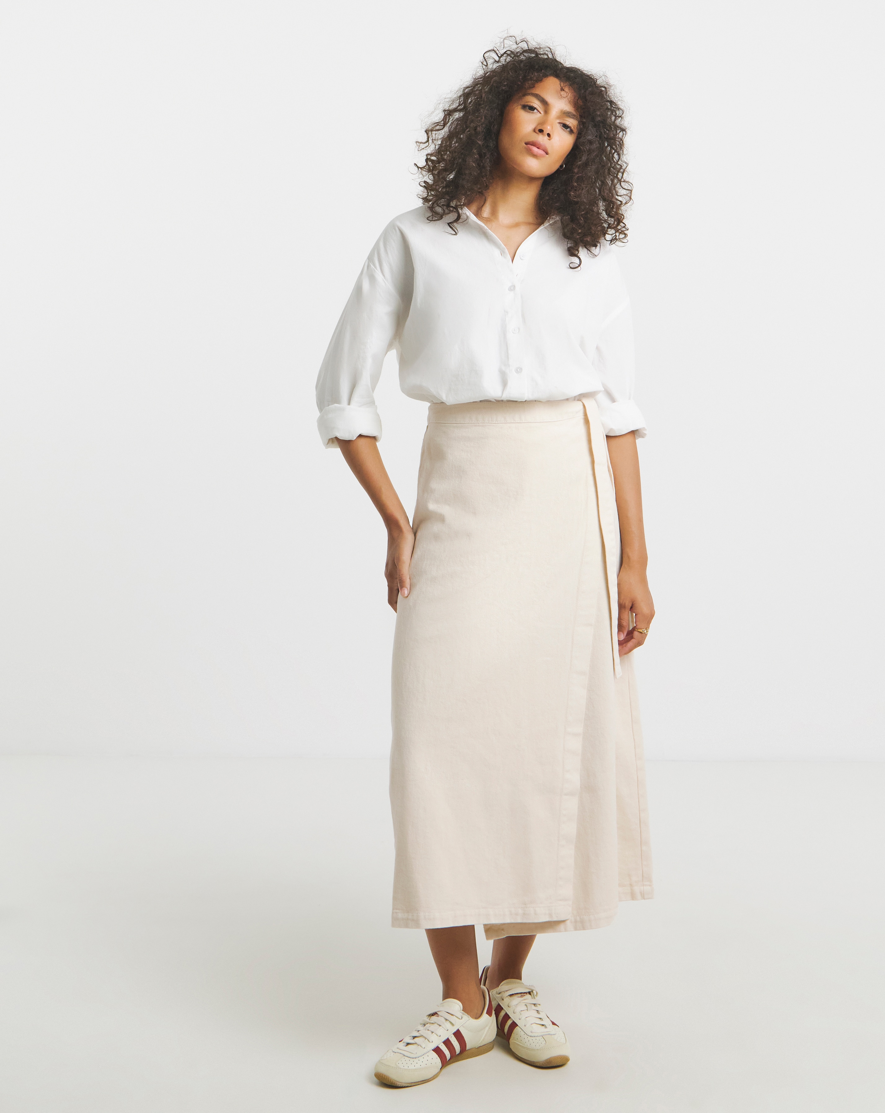 Simply Be Ecru Midaxi Wrap Denim Skirt