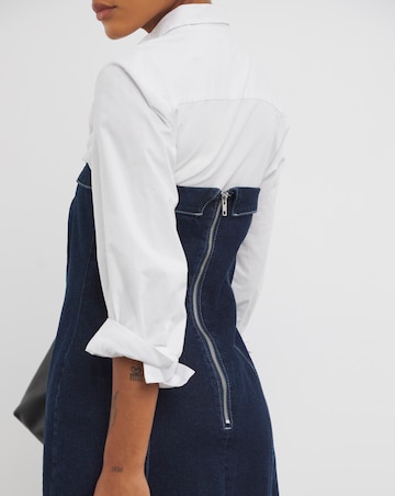 Indigo Bandeau Denim Column Dress