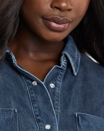 Simply Be Indigo Oversized Denim Shirt with Tencel TM