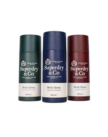 Superdry Mens Body Spray Trio