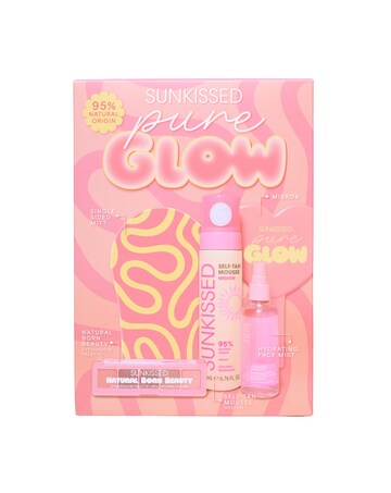 Sunkissed Pure Glow Medium Tanning Set with Hydrating Face Mist and Mirror