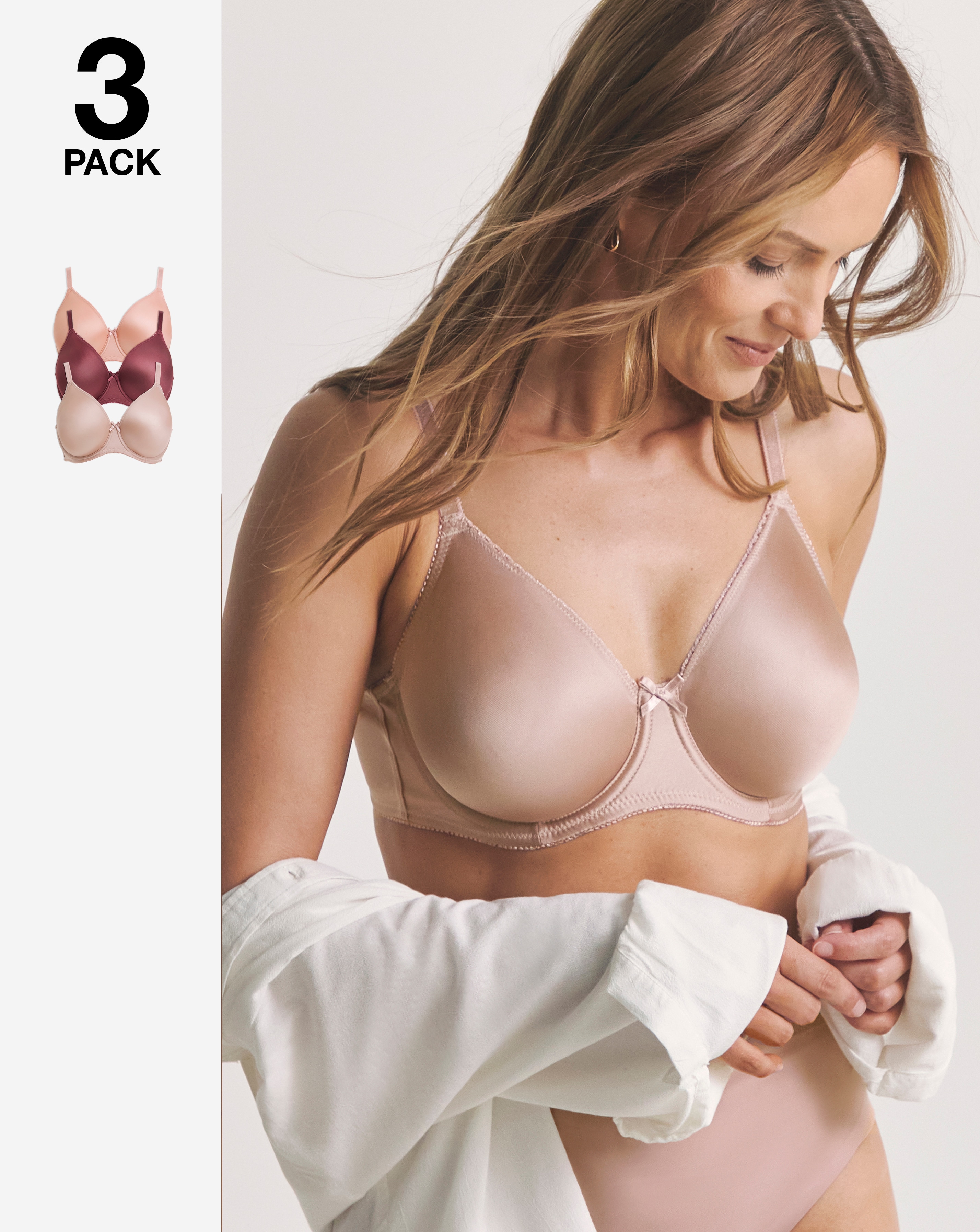 3 Pack Full Cup Wired Bras