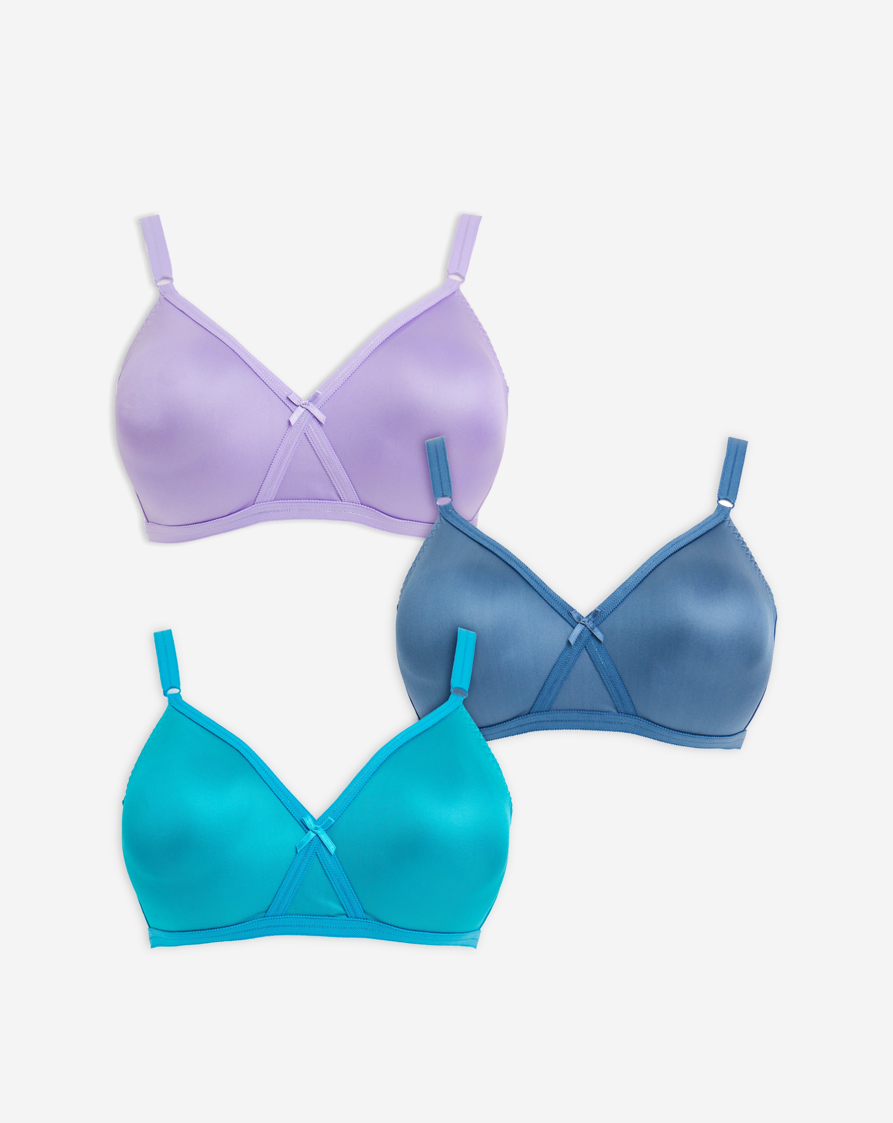 3 Pack Full Cup Non Wired Bras