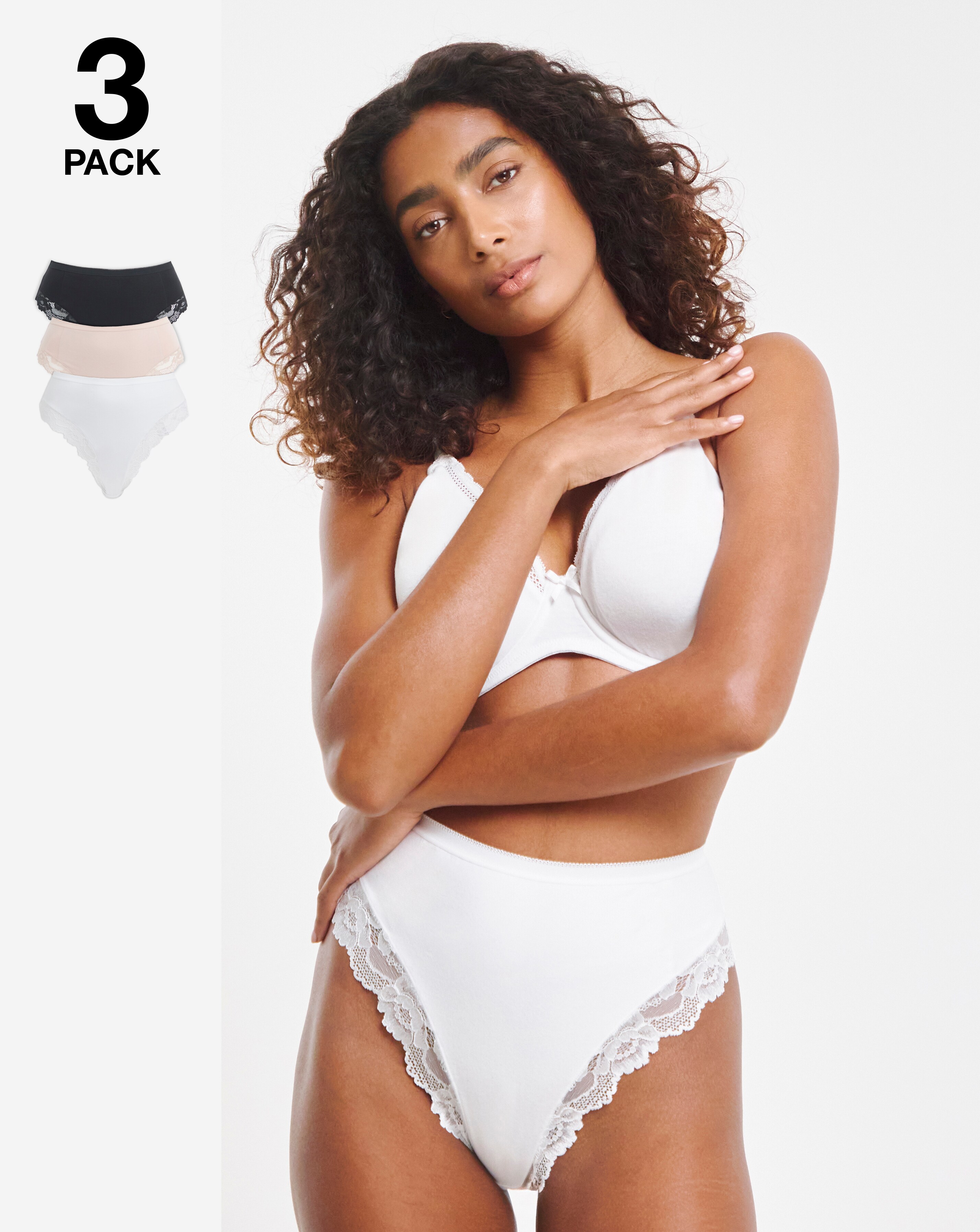 3 Pack High Leg Control Knicker