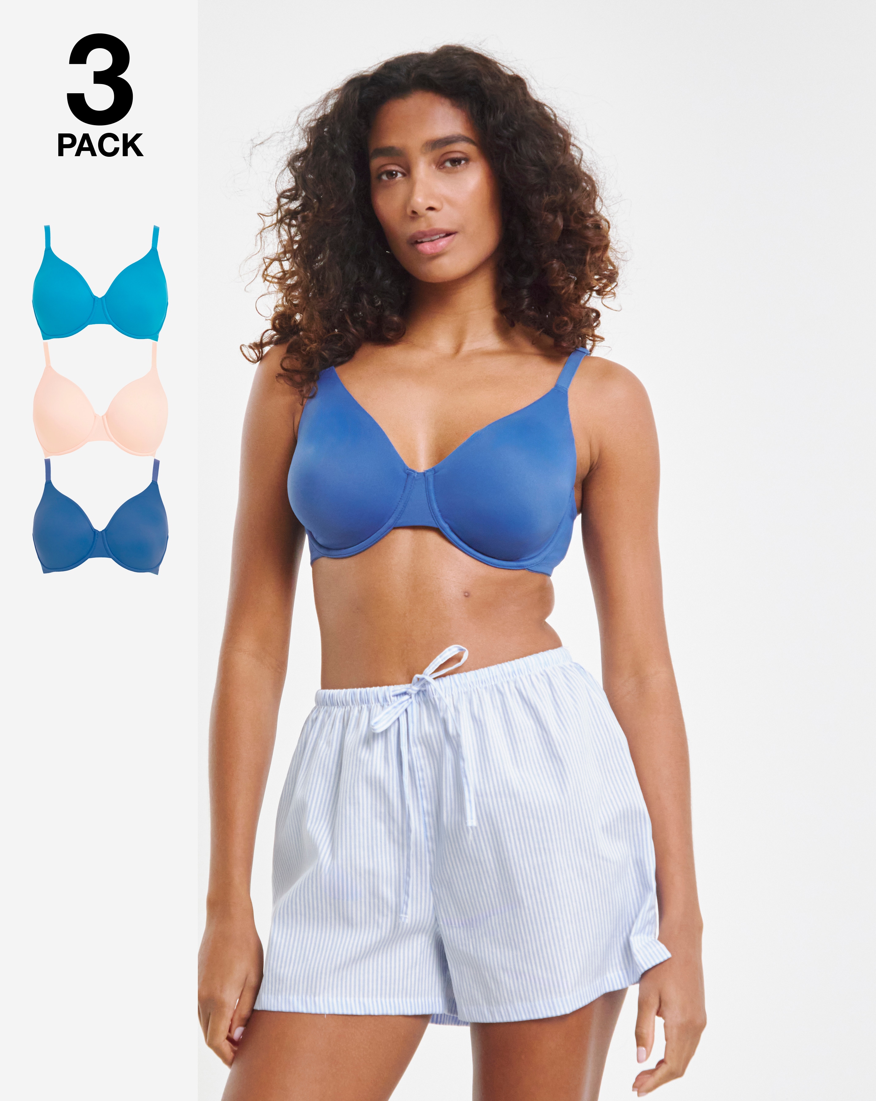 3 Pack Claire Micro Wired Full Cup Bras