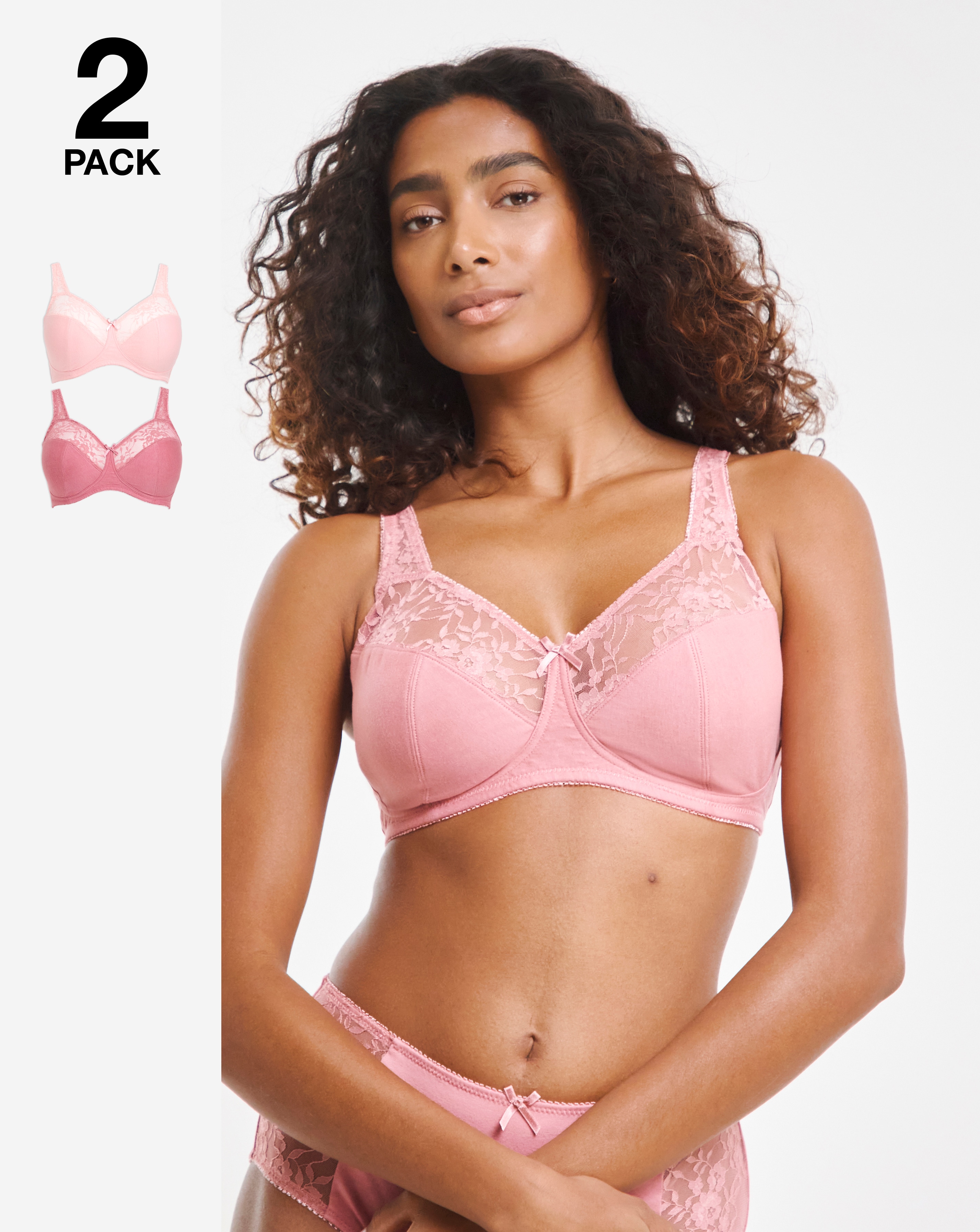 2 Pack Non Wired Full Cup Bras