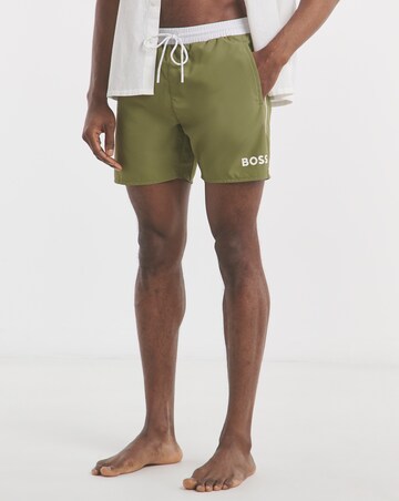BOSS Starfish Side Stripe Swimshort - Green