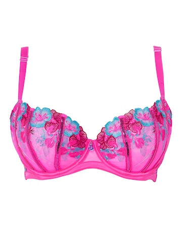Ann Summers Shimmering DD+ Non Pad Balcony Wired Bra Bright Pink