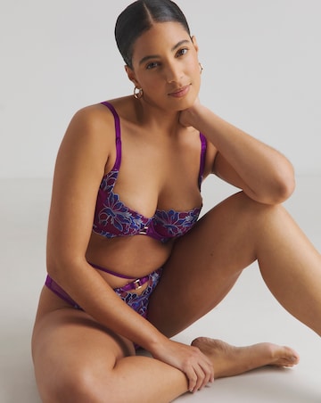 Ann Summers Nocturnal Bloom Non Pad Balcony Wired Bra Dark Purple