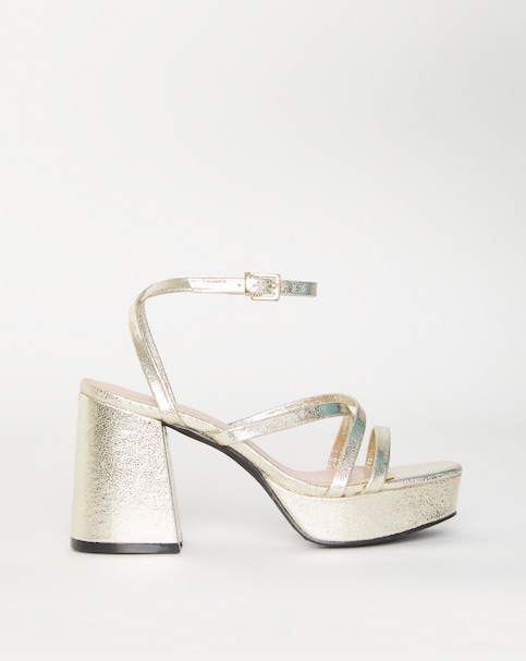 Strappy Platform Heeled Sandals ExWide
