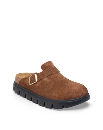 Birkenstock Boston Chunky Suede Leather Mules - Standard Fit
