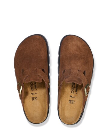 Birkenstock Boston Chunky Suede Leather Mules - Standard Fit