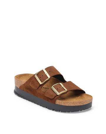 Birkenstock Arizona Flex Platform Nubuck Leather Mule Sandals - Standard Fit