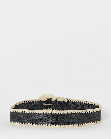 Black Raffia Stretch Belt