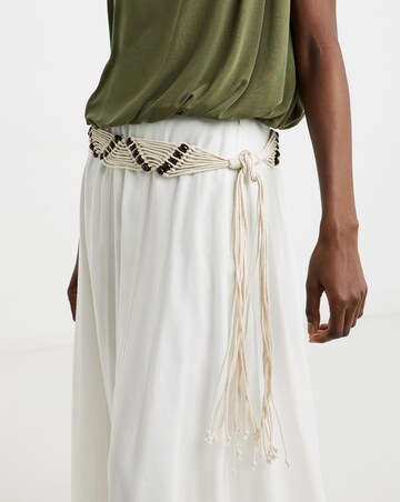 Beaded Macrame Tie Belt