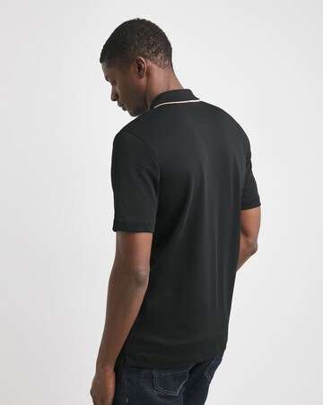 BOSS Short Sleeve Black Zip Neck Polo