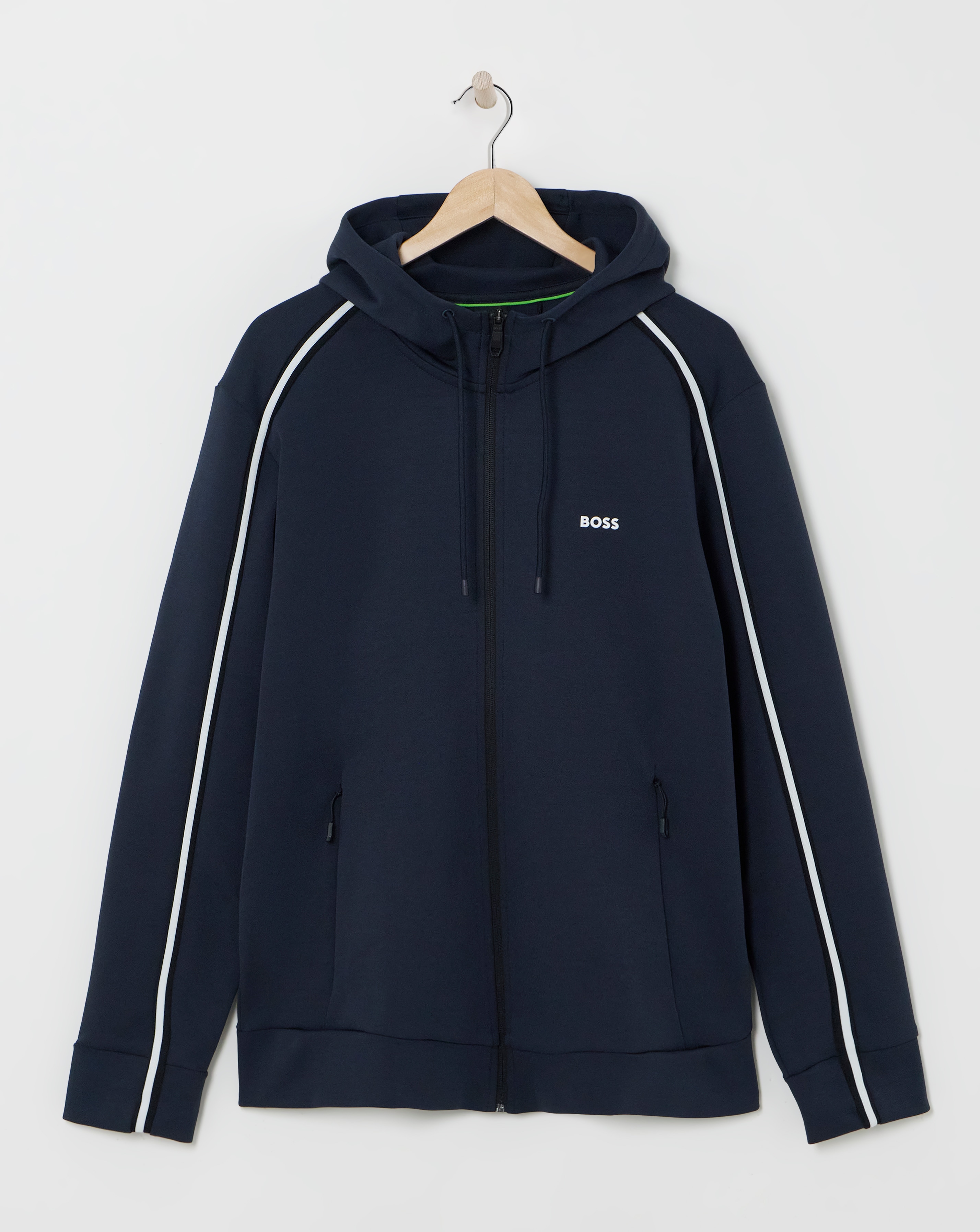 BOSS Dark Blue Oversized Full Zip Hoodie
