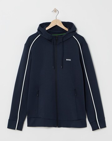 BOSS Dark Blue Oversized Full Zip Hoodie